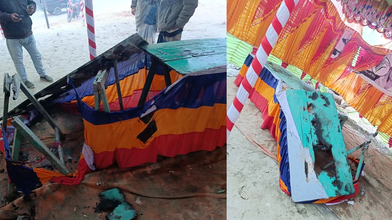 ফরিদপুরে বিএনপি প্রার্থীর নির্বাচনী ক্যাম্পে আগুন- খবরের থাম্বনেইল ফটো